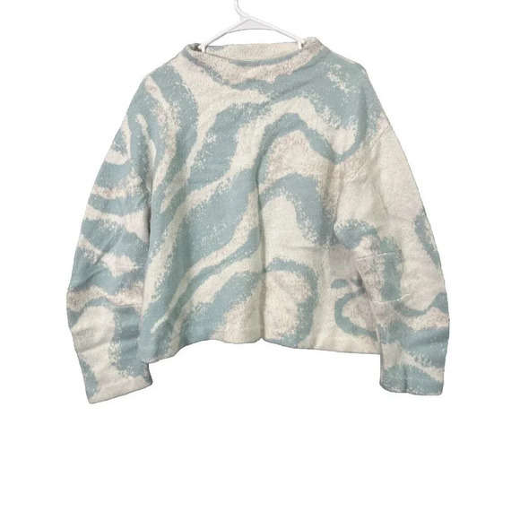 Sleeping on Snow Anthropologie Swirl Cloud Sweater Size M Wool Retro Holiday - Picture 1 of 7